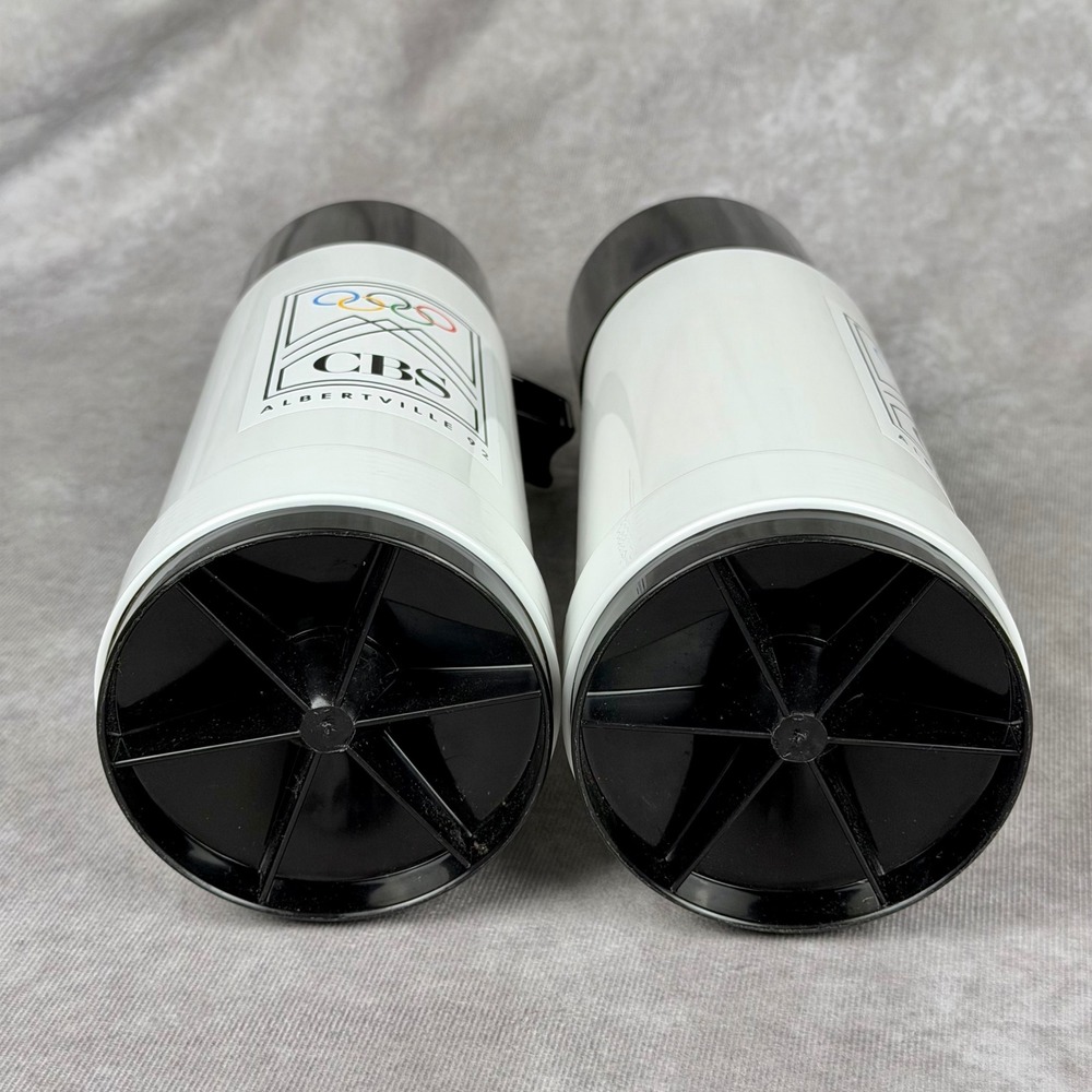 Vintage CBS Sports Albertville 1992 Winter Olympics Thermos Set of 2 White Black - Picture 12 of 16